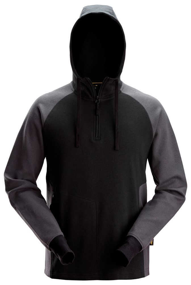 Hoodie Tweekleurig met halve rits - 2842