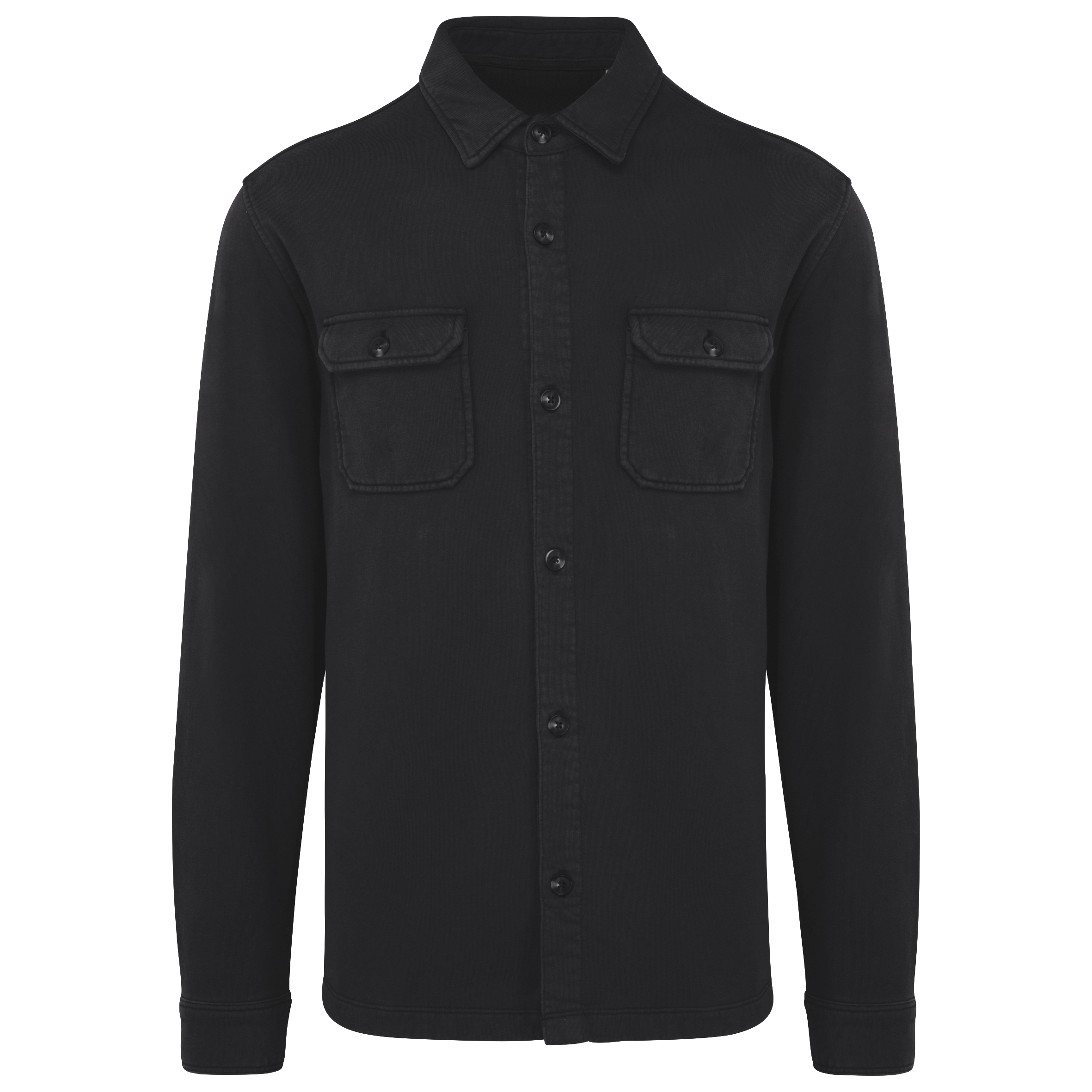 NS521 - Ecologisch verwassen herenoverhemd in geborsteld fleece